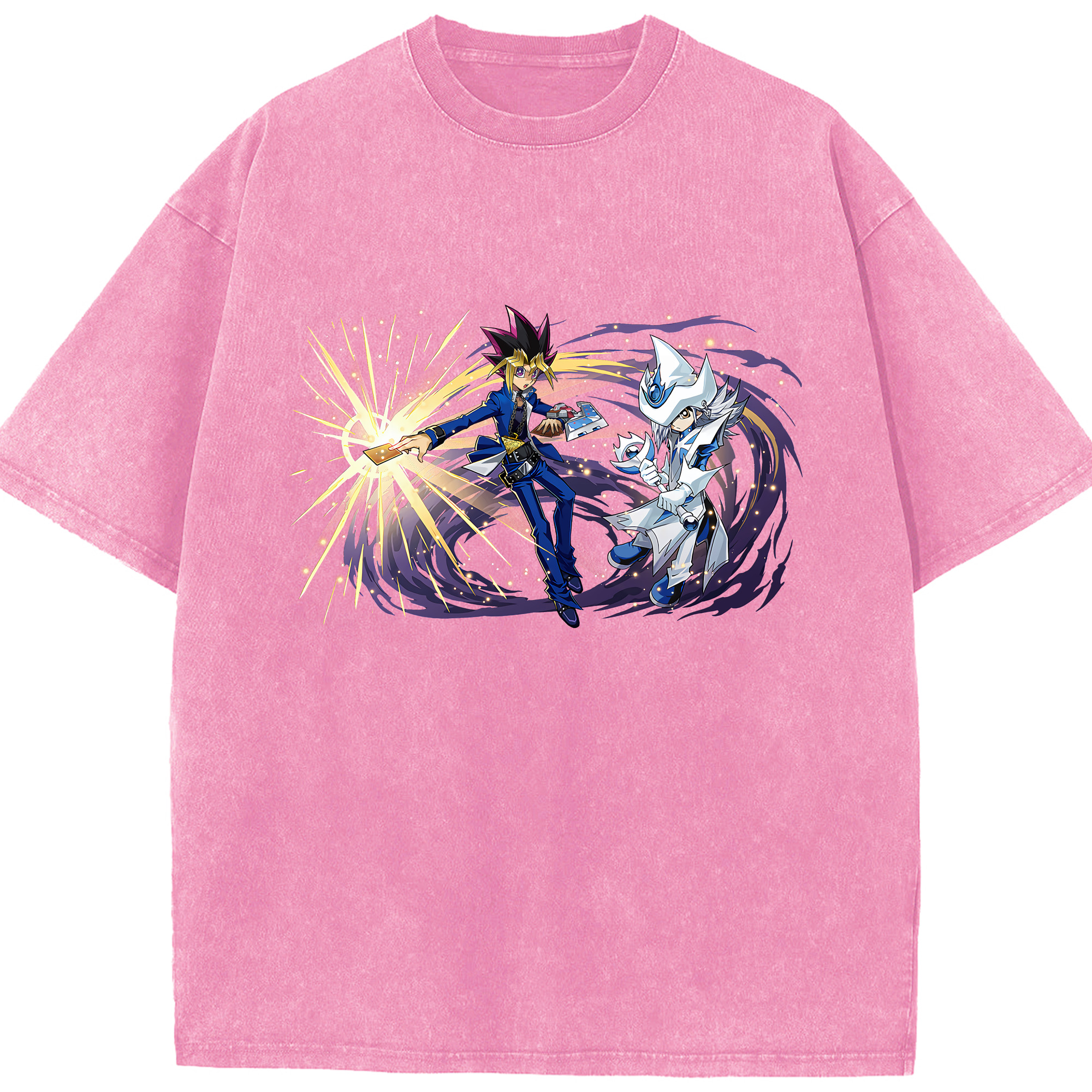 （画像用） 遊☆戯☆王 Yu-Gi-Oh! 綿100% ヴィンテージ風 半袖Tシャツ（フロントプリント）